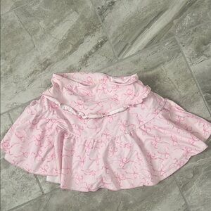 LoveShackFancy Pink Swirl Mini Skirt